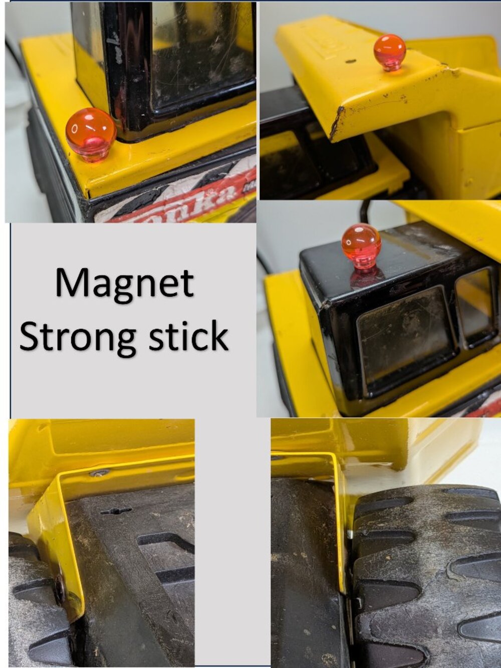 Vintage Tonka Mighty Dump Truck #768 Yellow Pressed Steel Plastic Chassis 90s - Picture 8 of 17